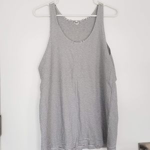 American Apparel Stripe Tank Black Cream Unisex M